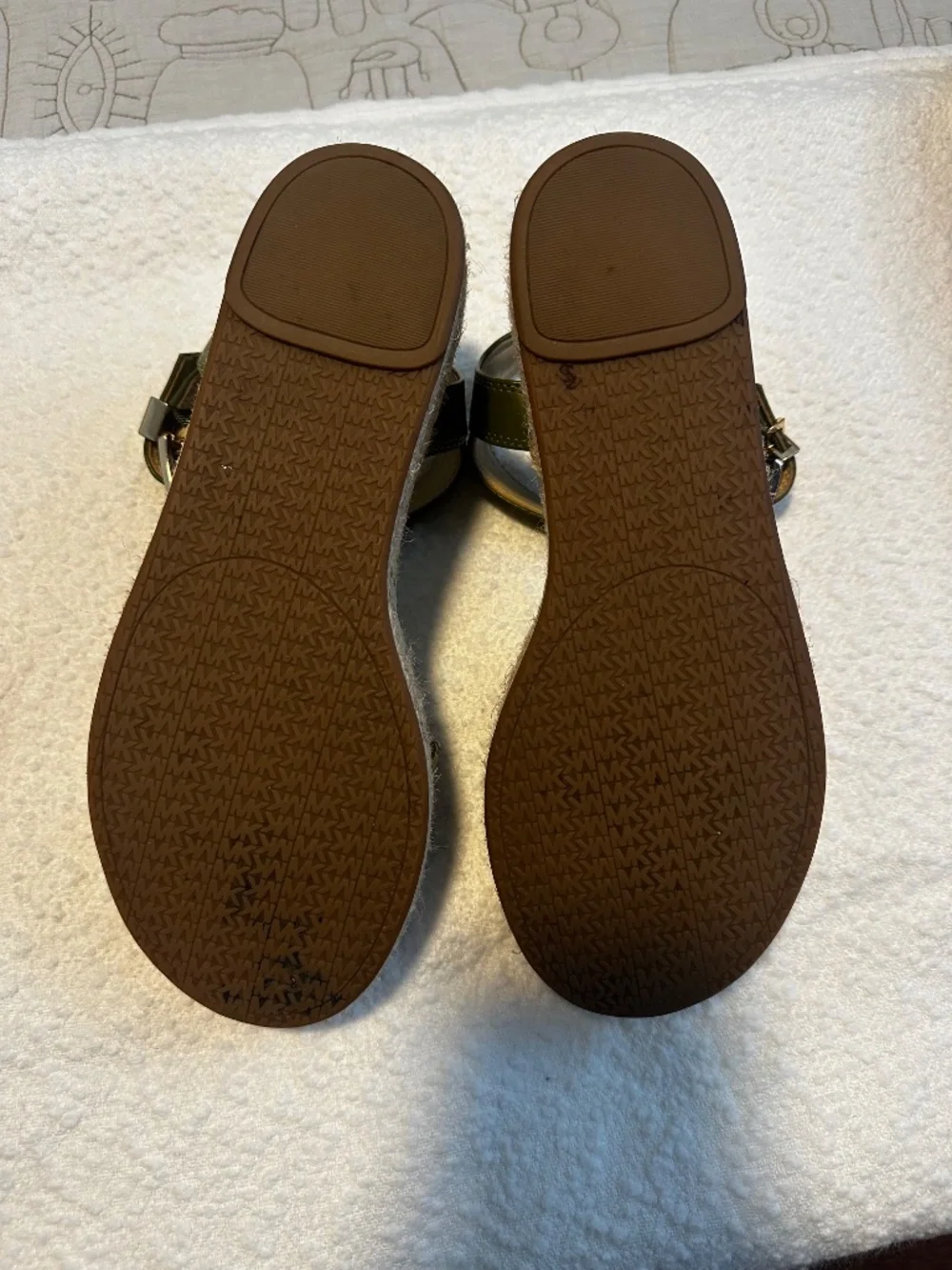 Michael Kors Olive Green Espadrille Platform Sandals W Size 8.5 with Ankle Strap